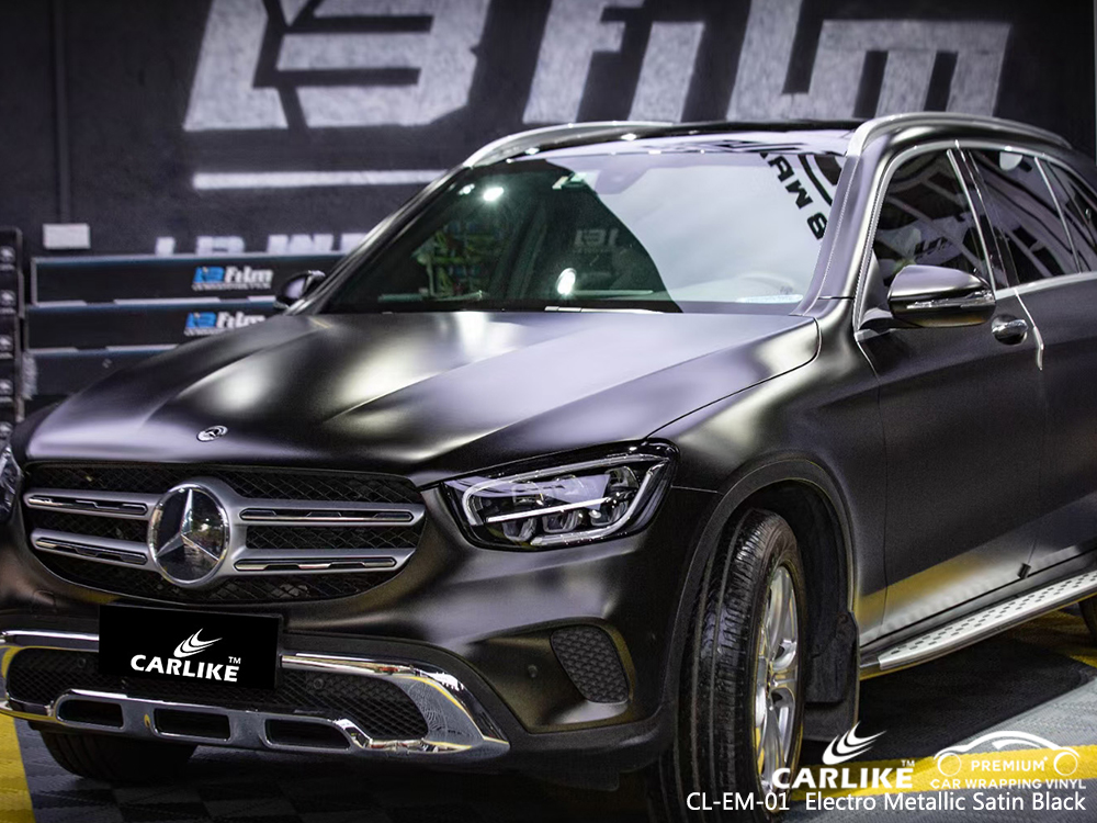 CL-EM-01 electro metallic satin black wrap vinyl for MERCEDES-BENZ Taguig Philippines