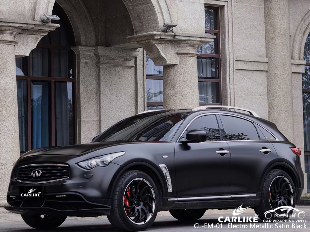 CLEM01 electro metallic satin black auto vinyl wrap for INFINITI