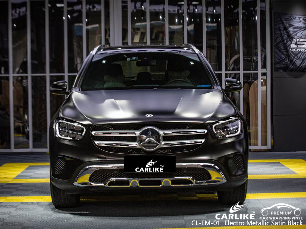 CL-EM-01 electro metallic satin black wrap vinyl for MERCEDES-BENZ Taguig Philippines