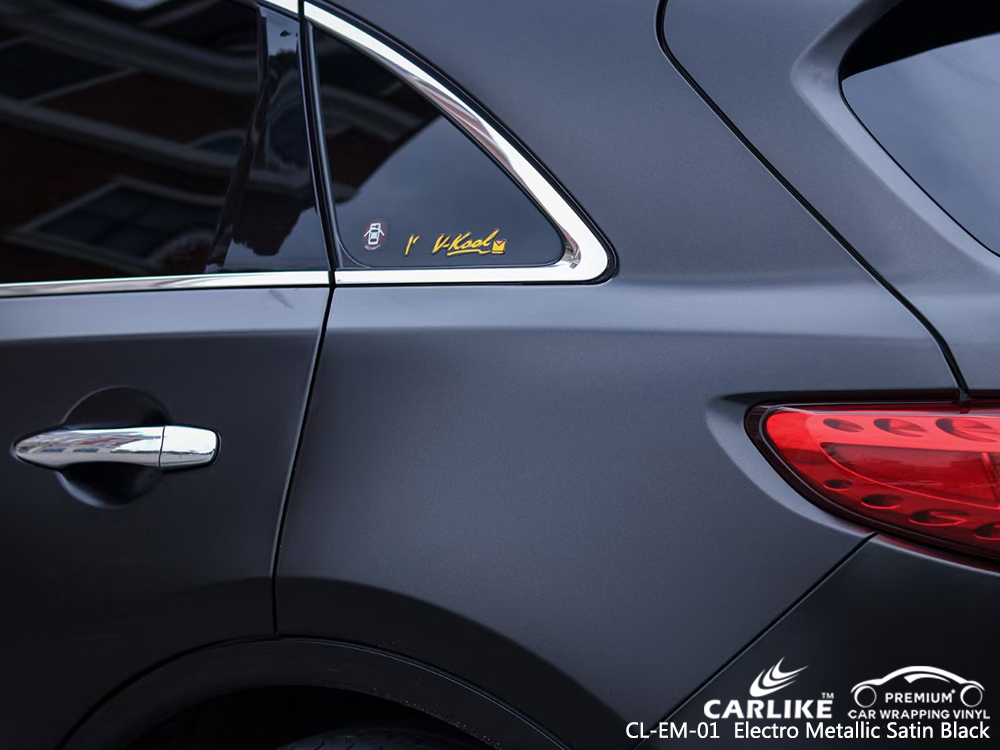 CL-EM-01 electro metallic satin black auto vinyl wrap for INFINITI Calamba Philippines