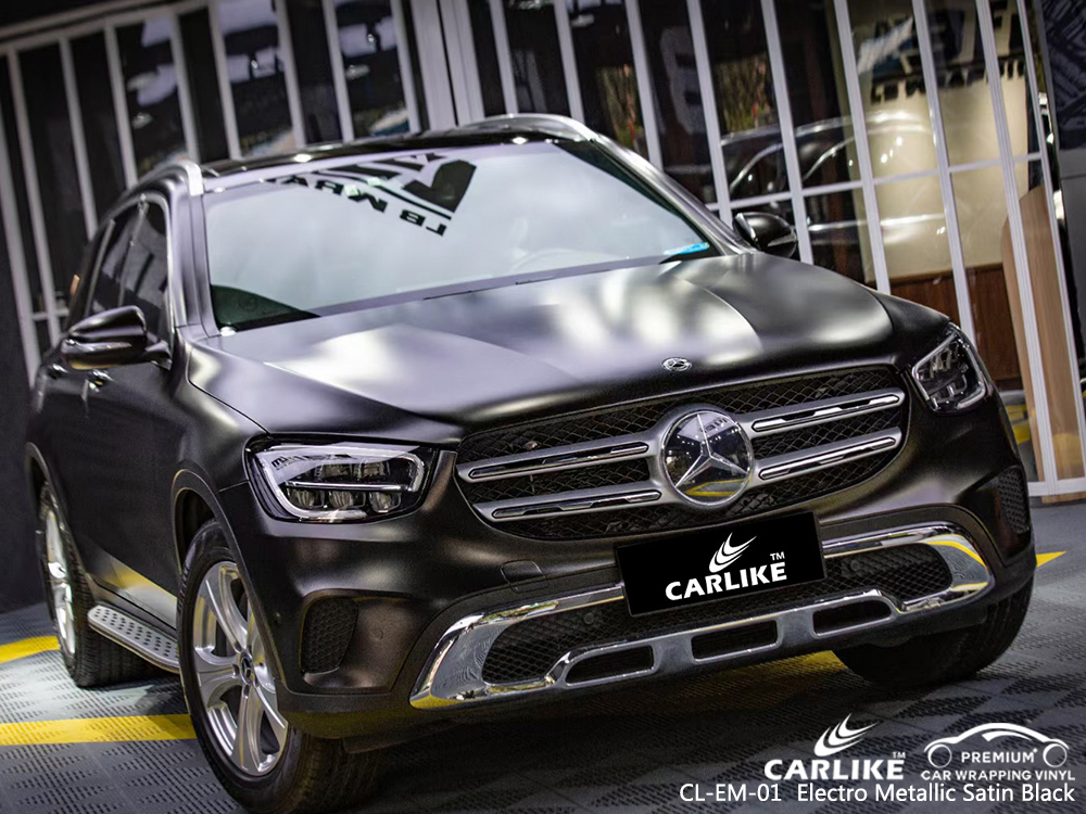 CL-EM-01 electro metallic satin black wrap vinyl for MERCEDES-BENZ Taguig Philippines
