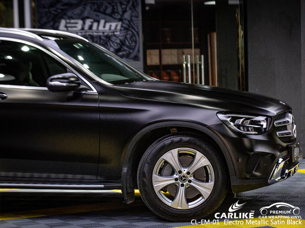 CL-EM-01 electro metallic satin black wrap vinyl for MERCEDES-BENZ Taguig Philippines