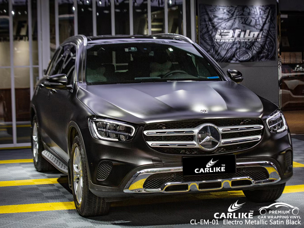 CL-EM-01 electro metallic satin black wrap vinyl for MERCEDES-BENZ Taguig Philippines