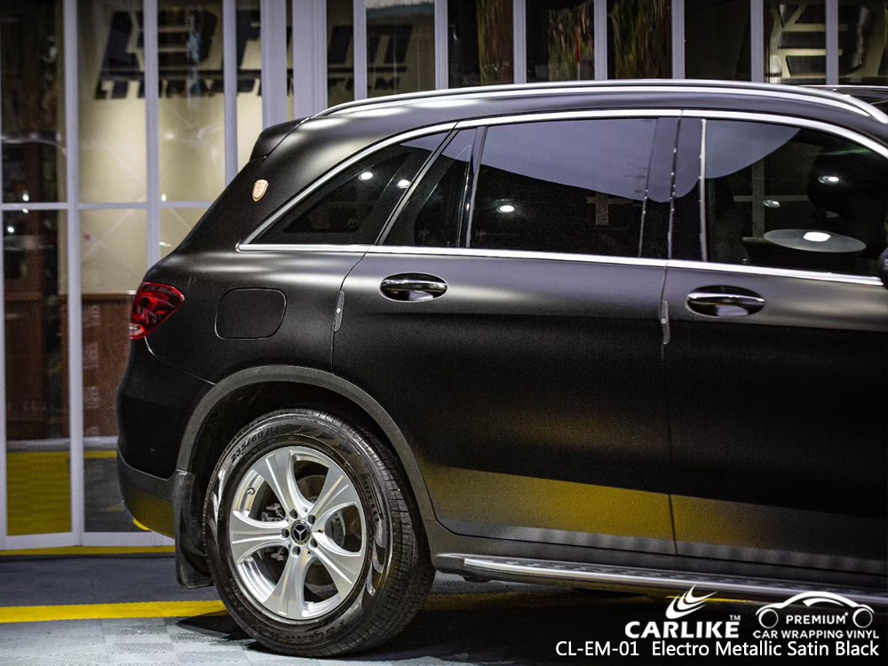CL-EM-01 electro metallic satin black wrap vinyl for MERCEDES-BENZ Taguig Philippines