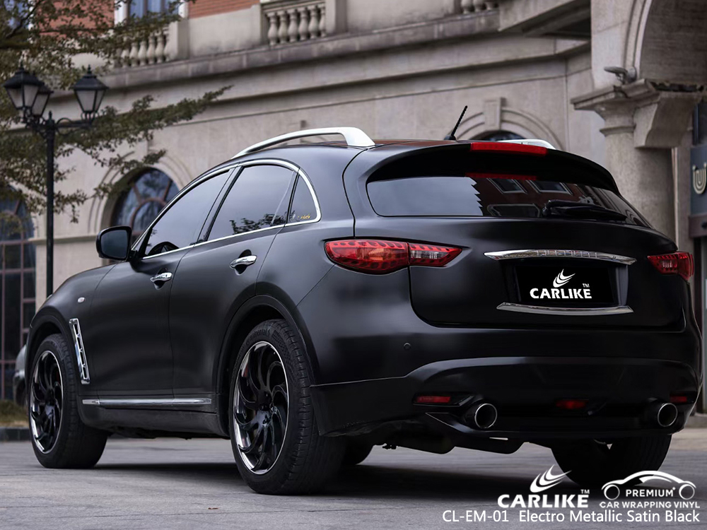 CL-EM-01 electro metallic satin black auto vinyl wrap for INFINITI Calamba Philippines