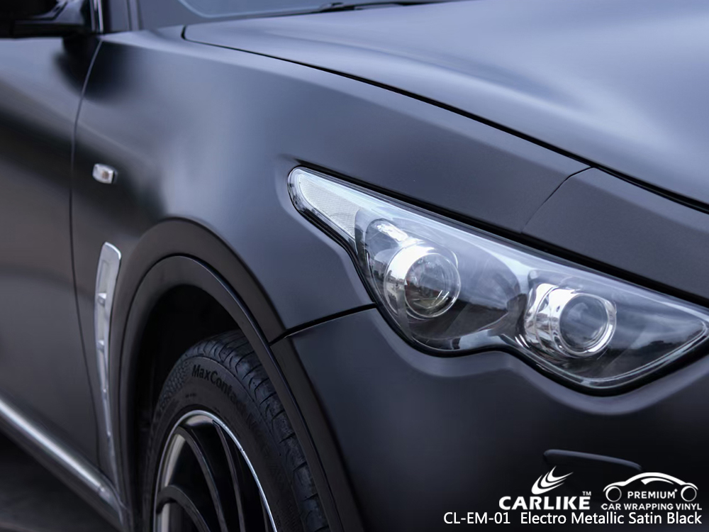 CL-EM-01 electro metallic satin black auto vinyl wrap for INFINITI Calamba Philippines