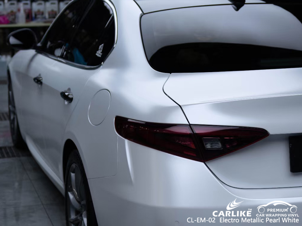 CL-EM-02 electro metallic pearl white vinyl matte car wrap for ALFAROMEO Pandi Philippines