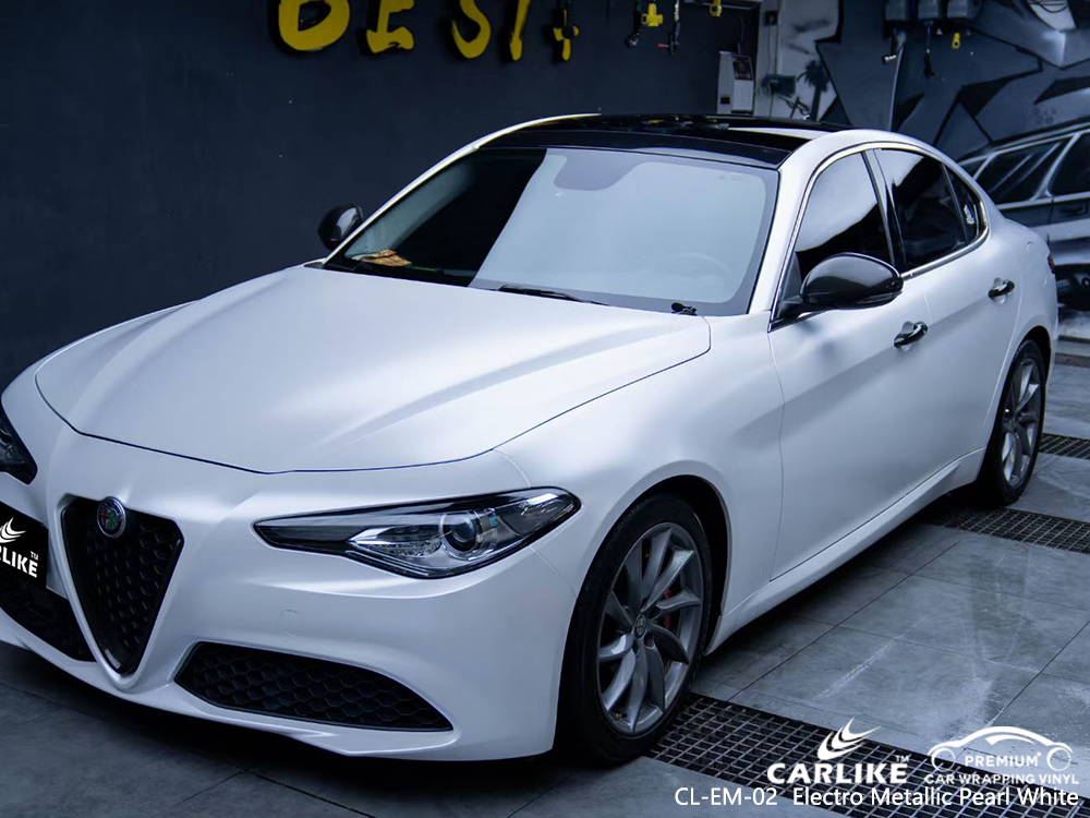 CL-EM-02 electro metallic pearl white vinyl matte car wrap for ALFAROMEO Pandi Philippines