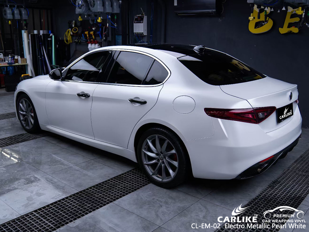 CL-EM-02 electro metallic pearl white vinyl matte car wrap for ALFAROMEO Pandi Philippines