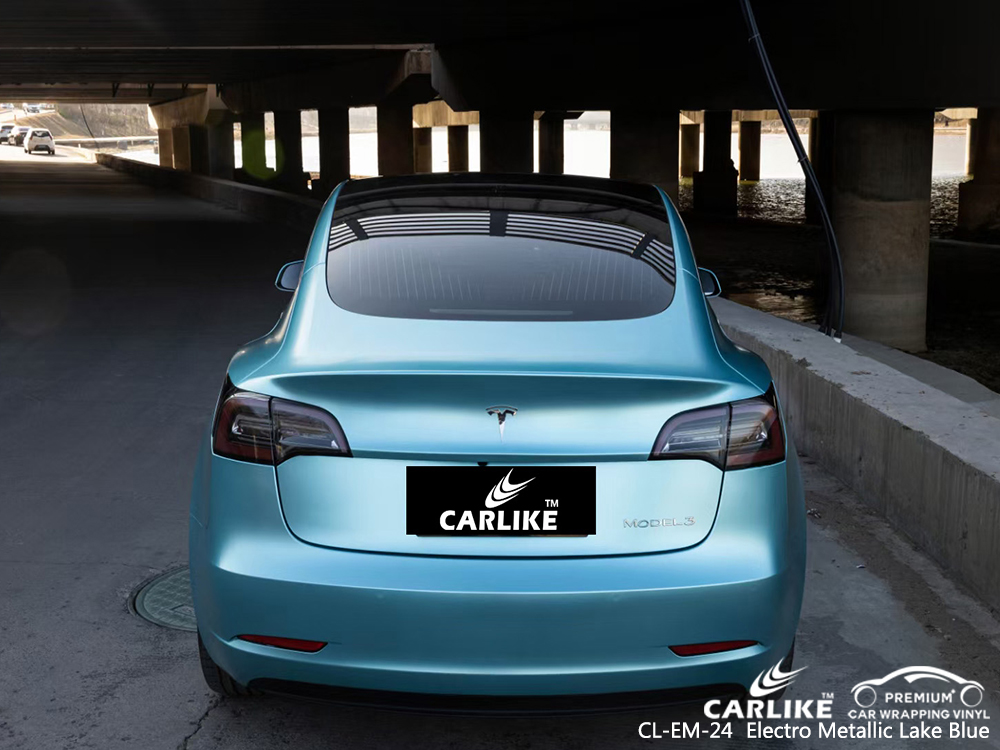 CL-EM-24 electro metallic lake blue vinyl matte car wrap for TESLA Mabalacat Philippines