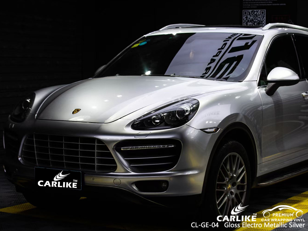 CL-GE-04 gloss electro metallic silver vinyl wrap for PORSCHE Binangonan Philippines