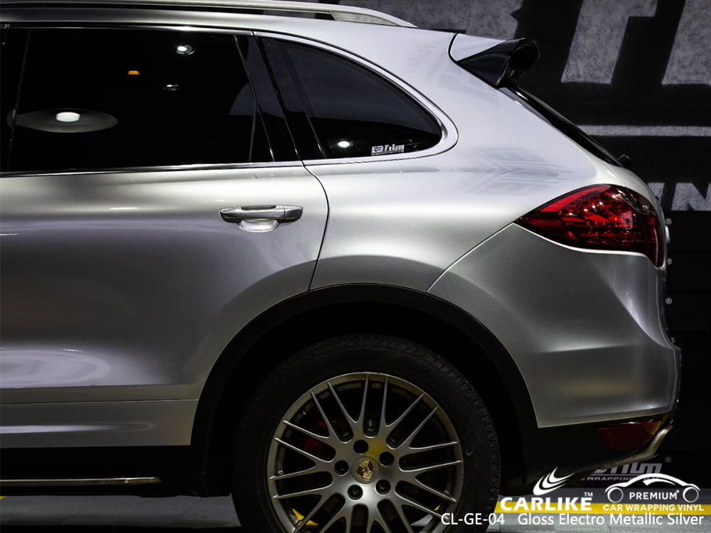 CL-GE-04 gloss electro metallic silver vinyl wrap for PORSCHE Binangonan Philippines
