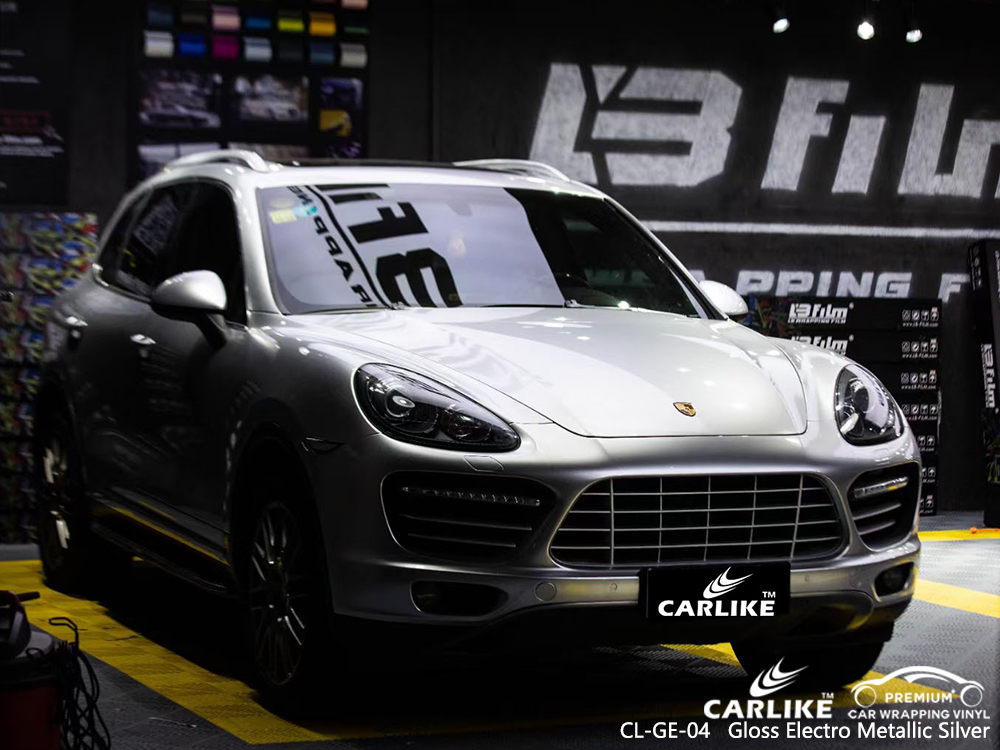 CL-GE-04 gloss electro metallic silver vinyl wrap for PORSCHE Binangonan Philippines
