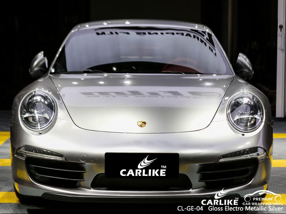 CL-GE-04 gloss electro metallic silver automobile vehicle wrapping for PORSCHE Marikina Philippines