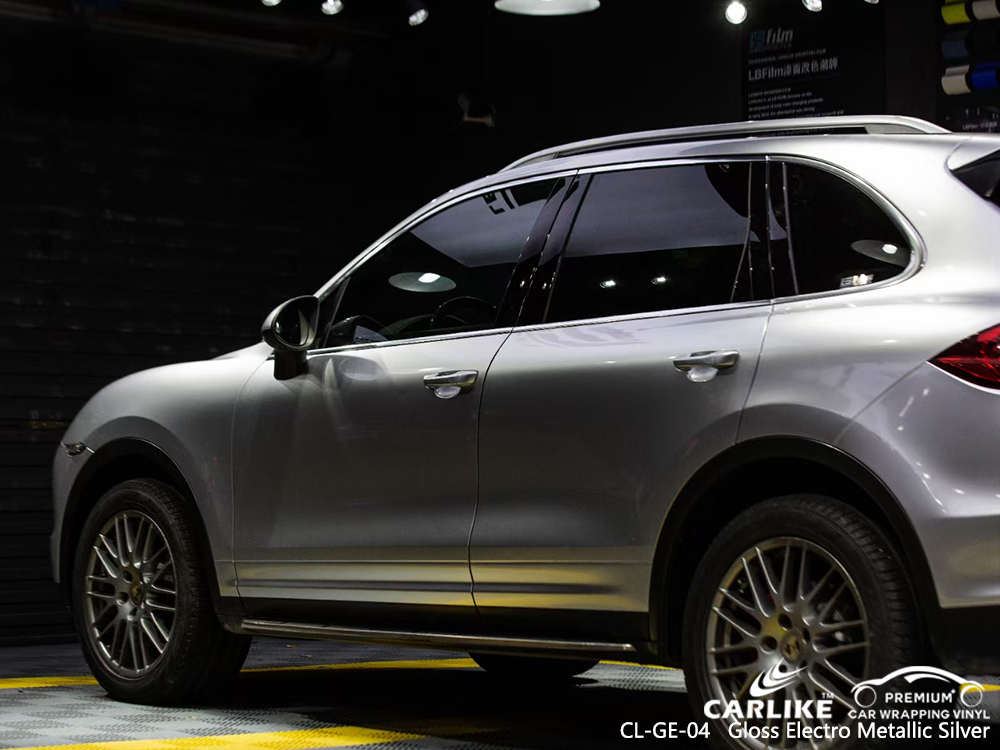 CL-GE-04 gloss electro metallic silver vinyl wrap for PORSCHE Binangonan Philippines