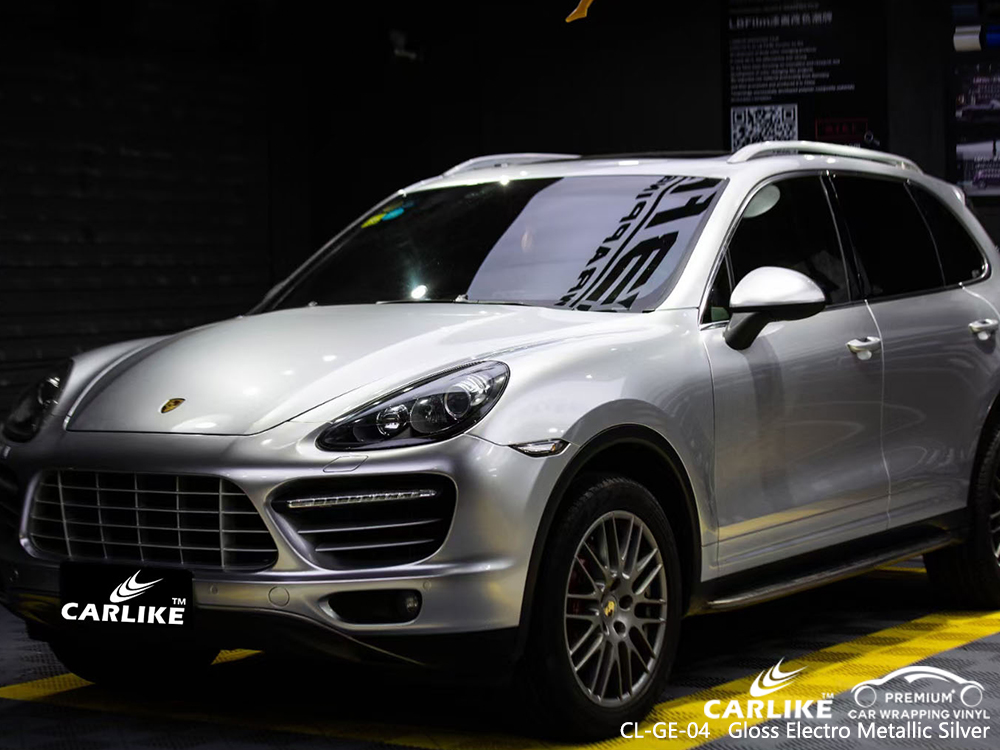 CL-GE-04 gloss electro metallic silver vinyl wrap for PORSCHE Binangonan Philippines