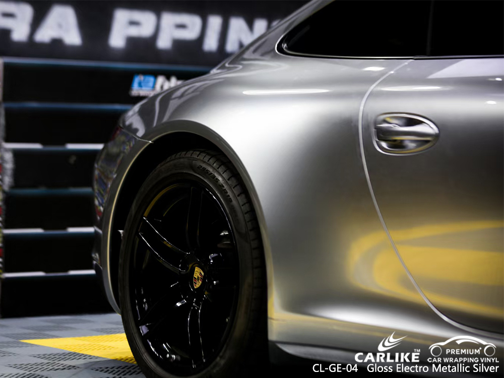 CL-GE-04 gloss electro metallic silver automobile vehicle wrapping for PORSCHE Marikina Philippines