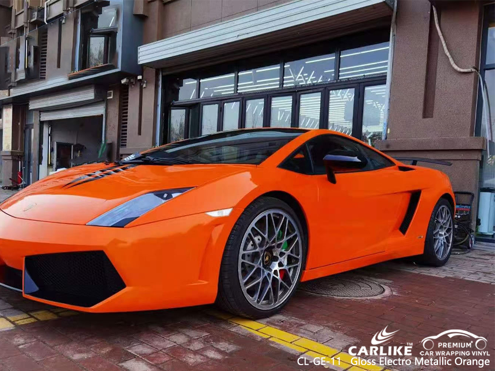 CL-GE-11 gloss electro metallic orange high gloss vinyl wrap for LAMBORGHINI Los Banos Philippines