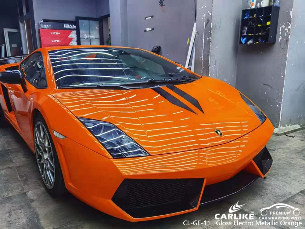 CL-GE-11 gloss electro metallic orange high gloss vinyl wrap for LAMBORGHINI Los Banos Philippines