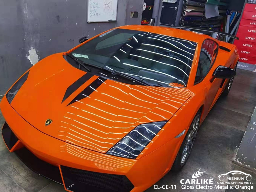 CL-GE-11 gloss electro metallic orange high gloss vinyl wrap for LAMBORGHINI Los Banos Philippines