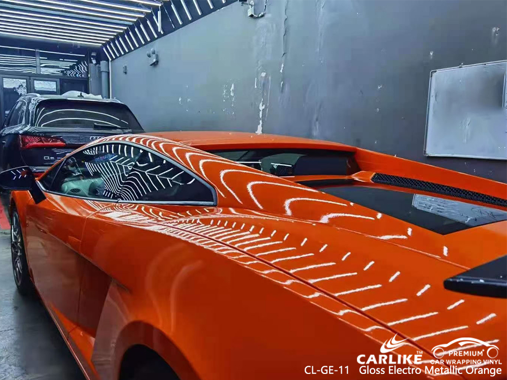 CL-GE-11 gloss electro metallic orange high gloss vinyl wrap for LAMBORGHINI Los Banos Philippines