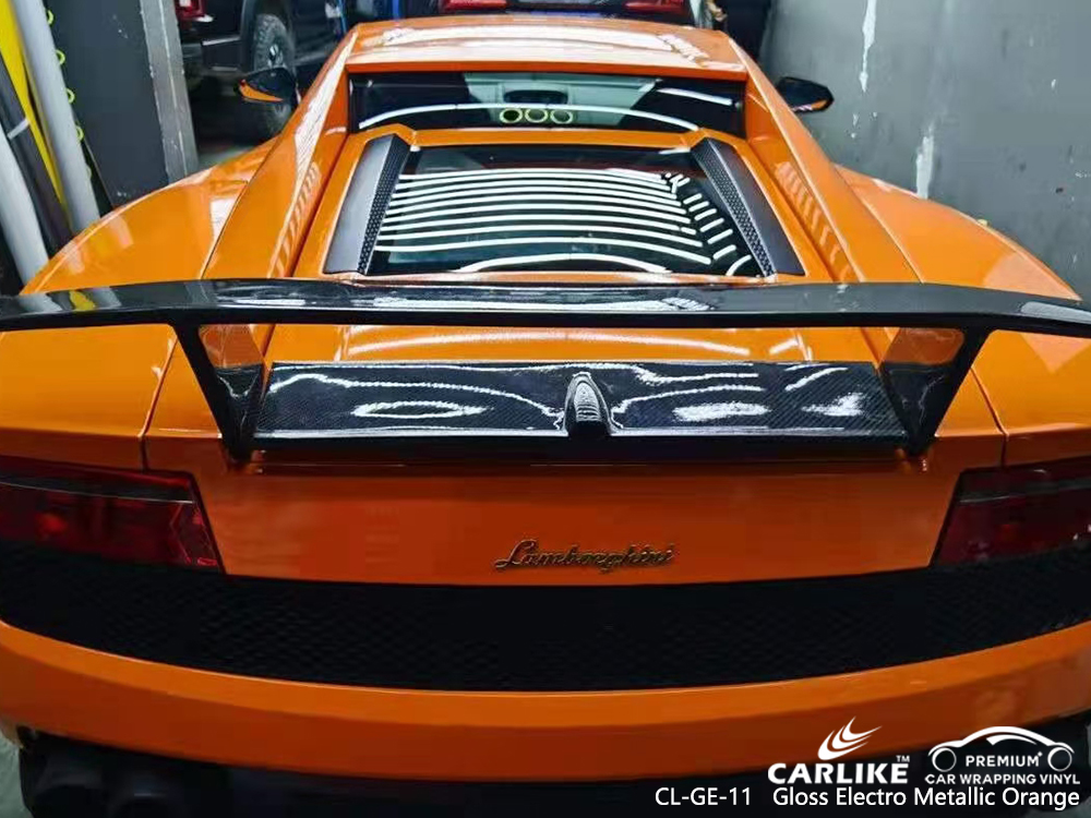 CL-GE-11 gloss electro metallic orange high gloss vinyl wrap for LAMBORGHINI Los Banos Philippines