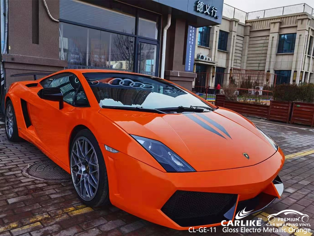 CL-GE-11 gloss electro metallic orange high gloss vinyl wrap for LAMBORGHINI Los Banos Philippines