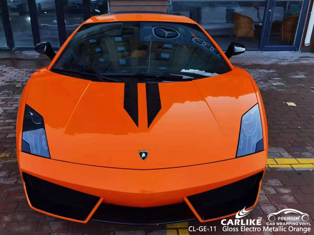 CL-GE-11 gloss electro metallic orange high gloss vinyl wrap for LAMBORGHINI Los Banos Philippines