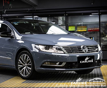 VOLKSWAGEN için CL-GE-23 parlak elektro metalik sis mavisi vinil kaplama parlak