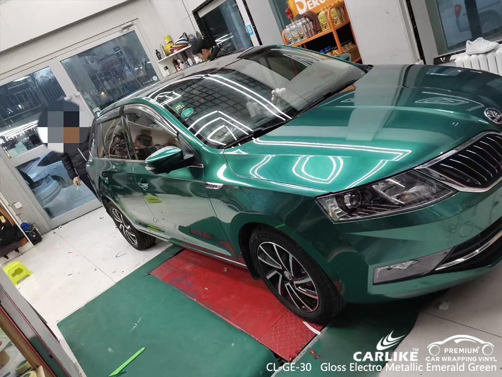 CL-GE-30 gloss electro metallic emerald green car wrap film for BMW Mandaluyong Philippines