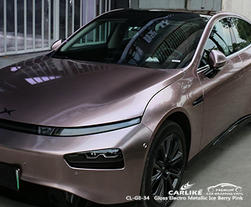 CL-GE-34 XPENG için parlak elektro metalik buz berry pembe otomobil vinil filmleri