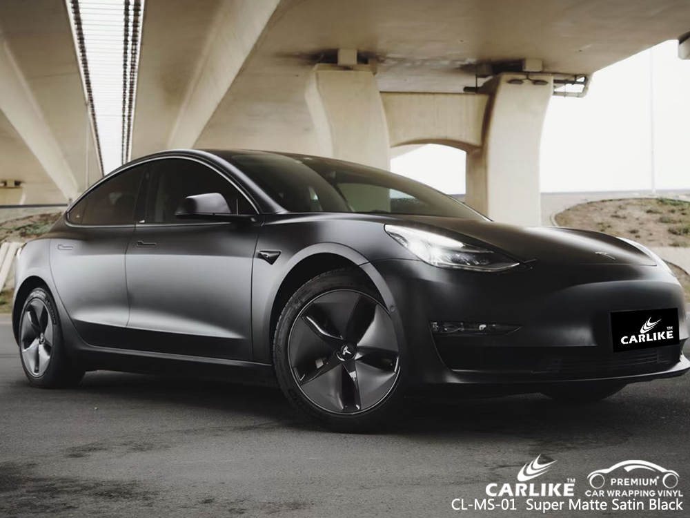 CL-MS-01 super matte satin black car foil for TESLA Dagupan Philippines