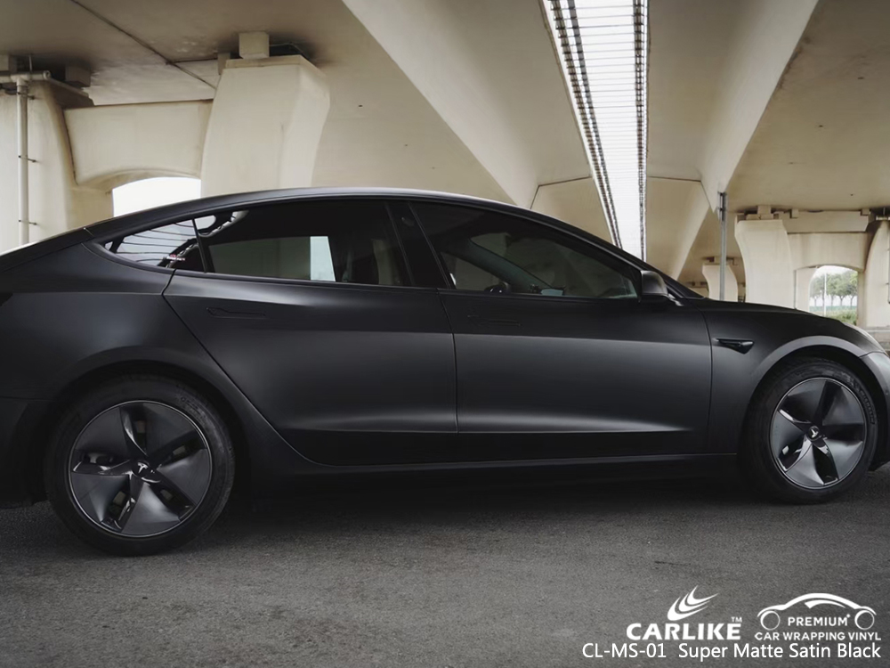 CL-MS-01 super matte satin black car foil for TESLA Dagupan Philippines