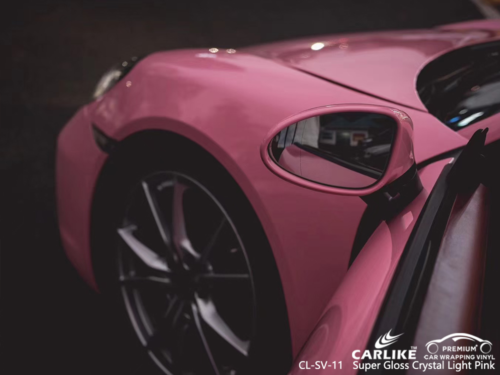 CL-SV-11 emballage de véhicule rose clair cristal super brillant pour  Porsche - SINO VINYL