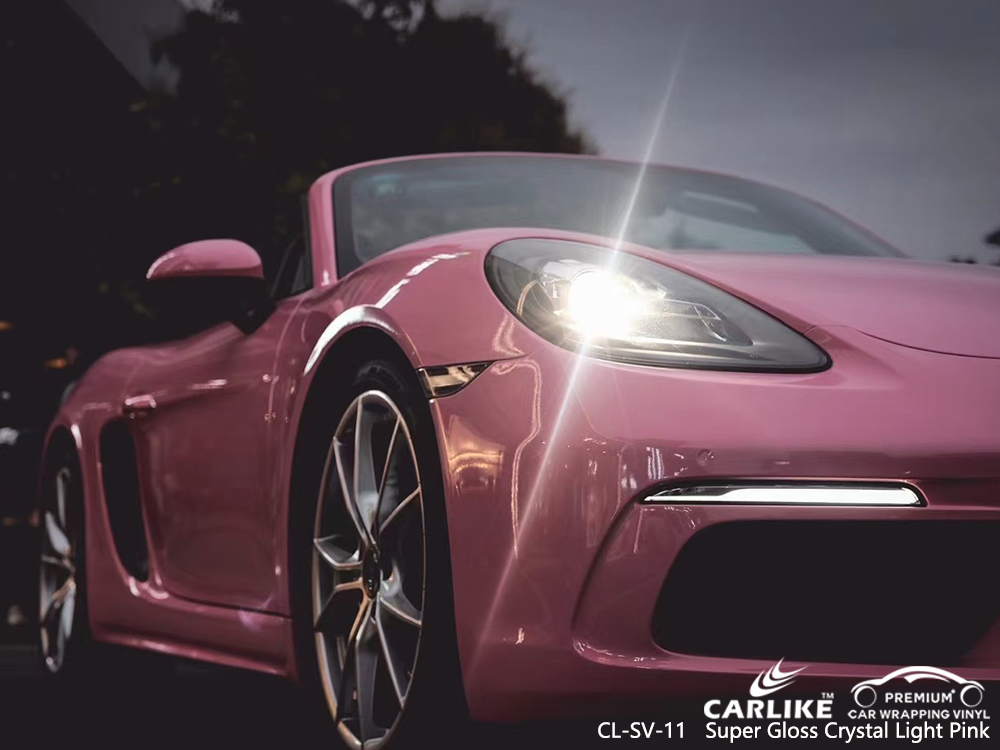 CL-SV-11 super gloss crystal light pink vehicle wrapping for PORSCHE Tagaytay Philippines