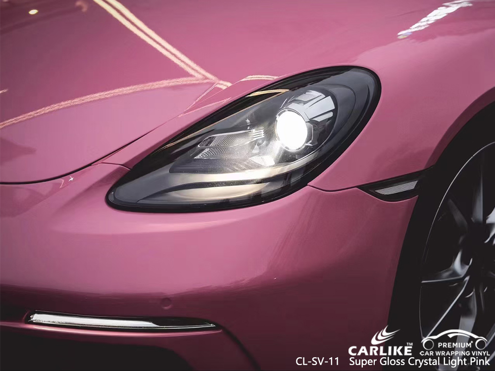 CL-SV-11 super gloss crystal light pink vehicle wrapping for PORSCHE Tagaytay Philippines