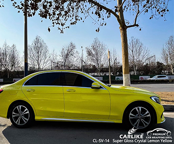 CL-SV-14 super gloss crystal lemon yellow car wrapping for MERCEDES-BENZ