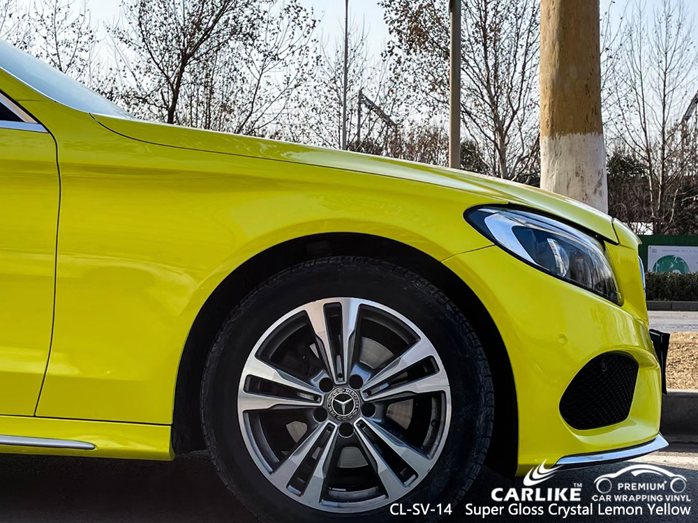 CL-SV-14 super gloss crystal lemon yellow car wrapping for MERCEDES-BENZ Dumaguete Philippines