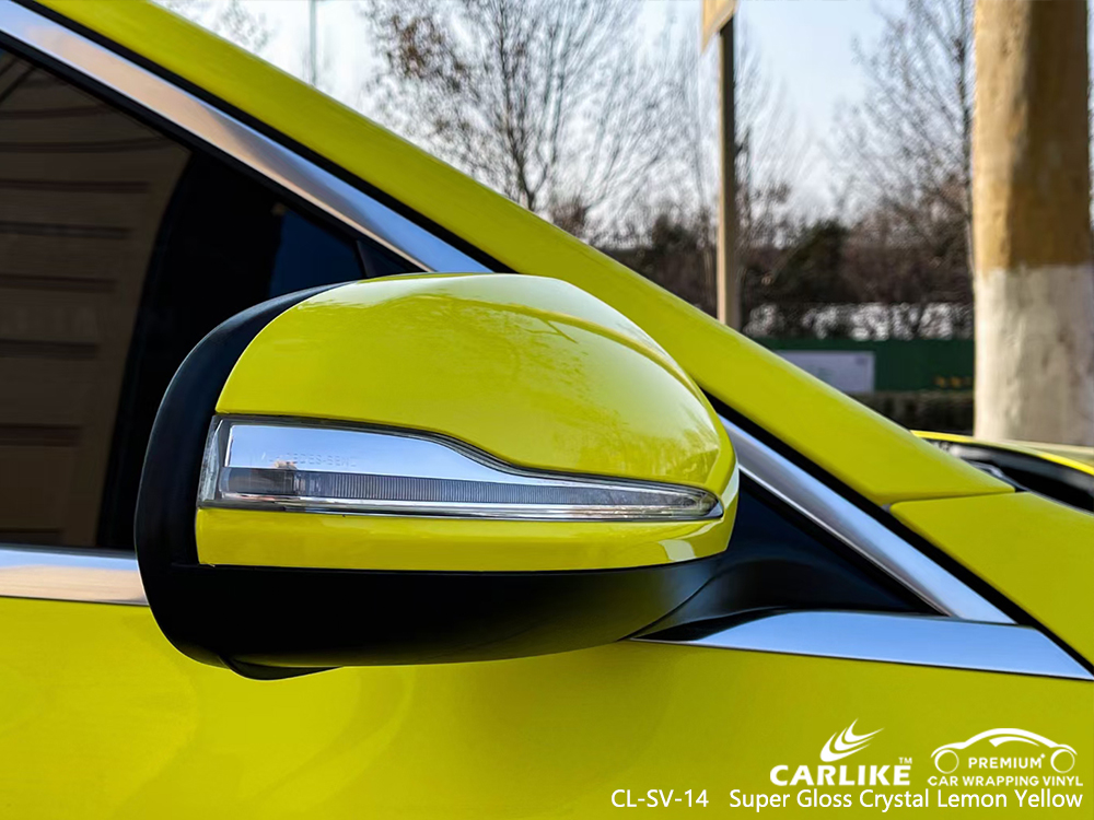 CL-SV-14 super gloss crystal lemon yellow car wrapping for MERCEDES-BENZ Dumaguete Philippines