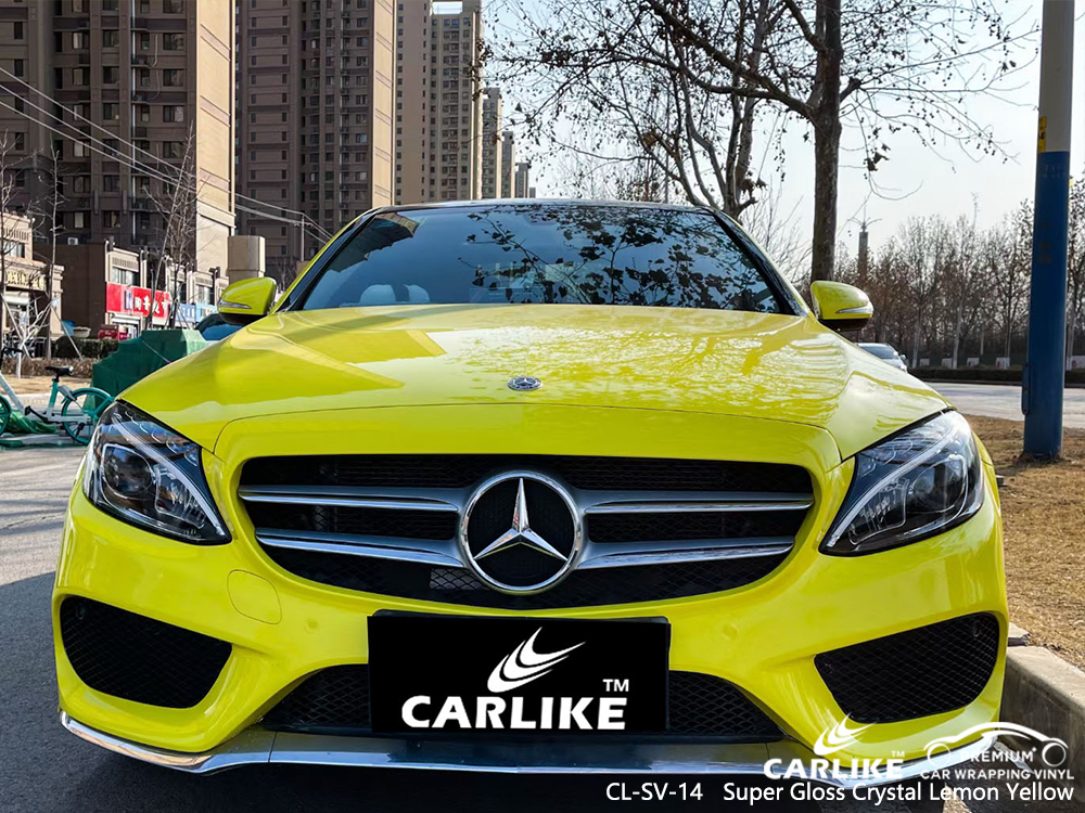 CL-SV-14 super gloss crystal lemon yellow car wrapping for MERCEDES-BENZ Dumaguete Philippines