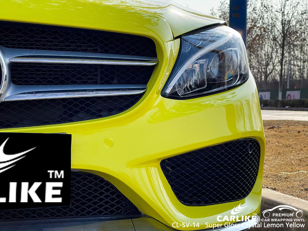 CL-SV-14 super gloss crystal lemon yellow car wrapping for MERCEDES-BENZ Dumaguete Philippines