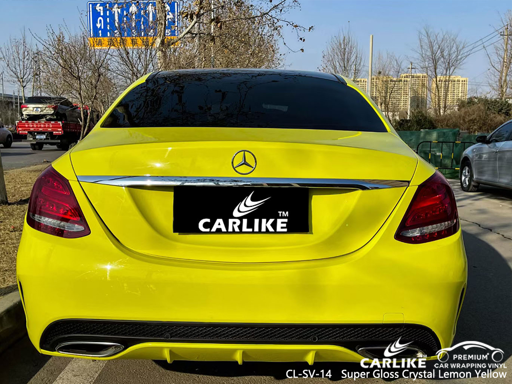 CL-SV-14 super gloss crystal lemon yellow car wrapping for MERCEDES-BENZ Dumaguete Philippines