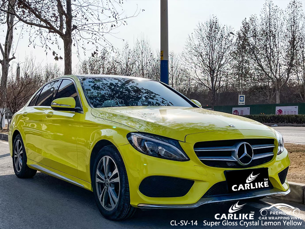 CL-SV-14 super gloss crystal lemon yellow car wrapping for MERCEDES-BENZ Dumaguete Philippines