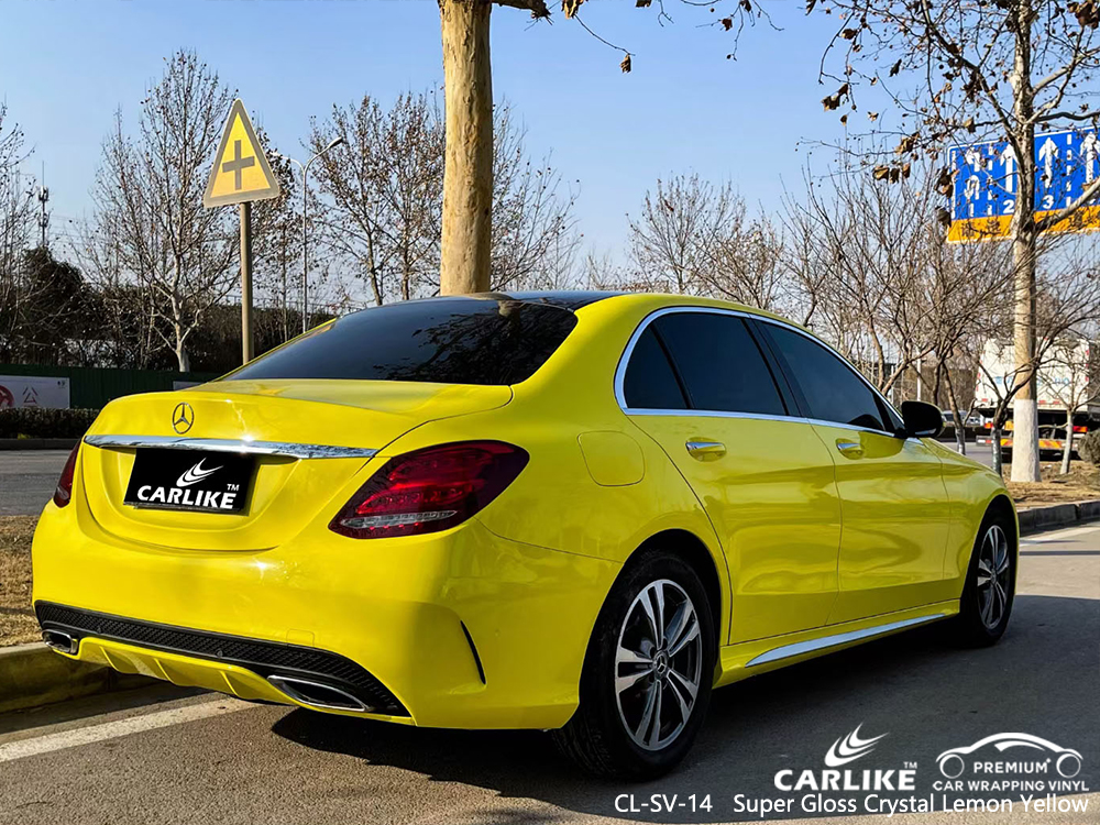 CL-SV-14 super gloss crystal lemon yellow car wrapping for MERCEDES-BENZ Dumaguete Philippines