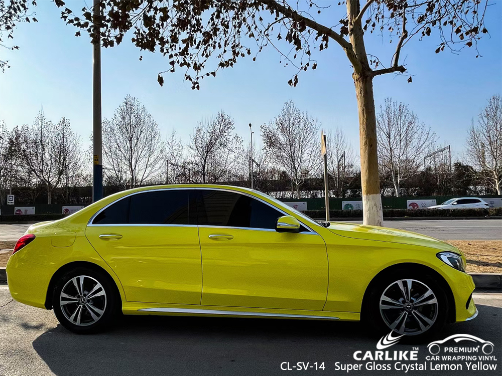CL-SV-14 super gloss crystal lemon yellow car wrapping for MERCEDES-BENZ Dumaguete Philippines