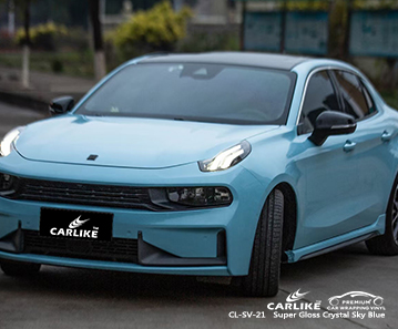 CL-SV-21 LYNK & CO için süper parlak kristal gök mavisi vinil filmler