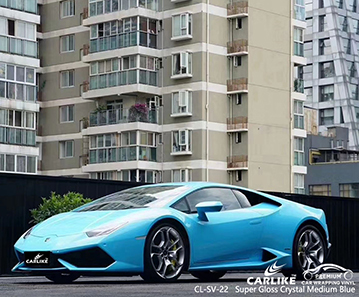 CL-SV-22 süper parlak kristal orta mavi LAMBORGHINI için arabamı sarın