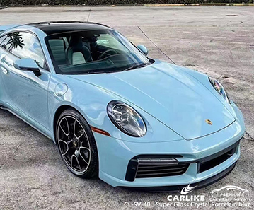 CL-SV-40 vinilo azul de porcelana de cristal superbrillante envuelve mi coche para PORSCHE