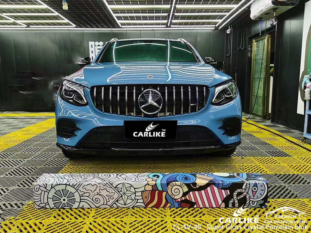 CL-SV-40 super gloss crystal porcelain blue vinyl sticker paper for MERCEDES-BENZ Laoag Philippines