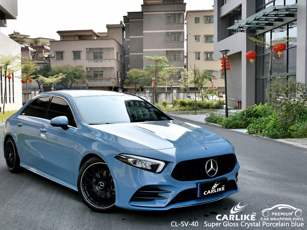 CL-SV-40 super gloss crystal porcelain blue car wrapping foil for MERCEDES-BENZ Malabon Philippines